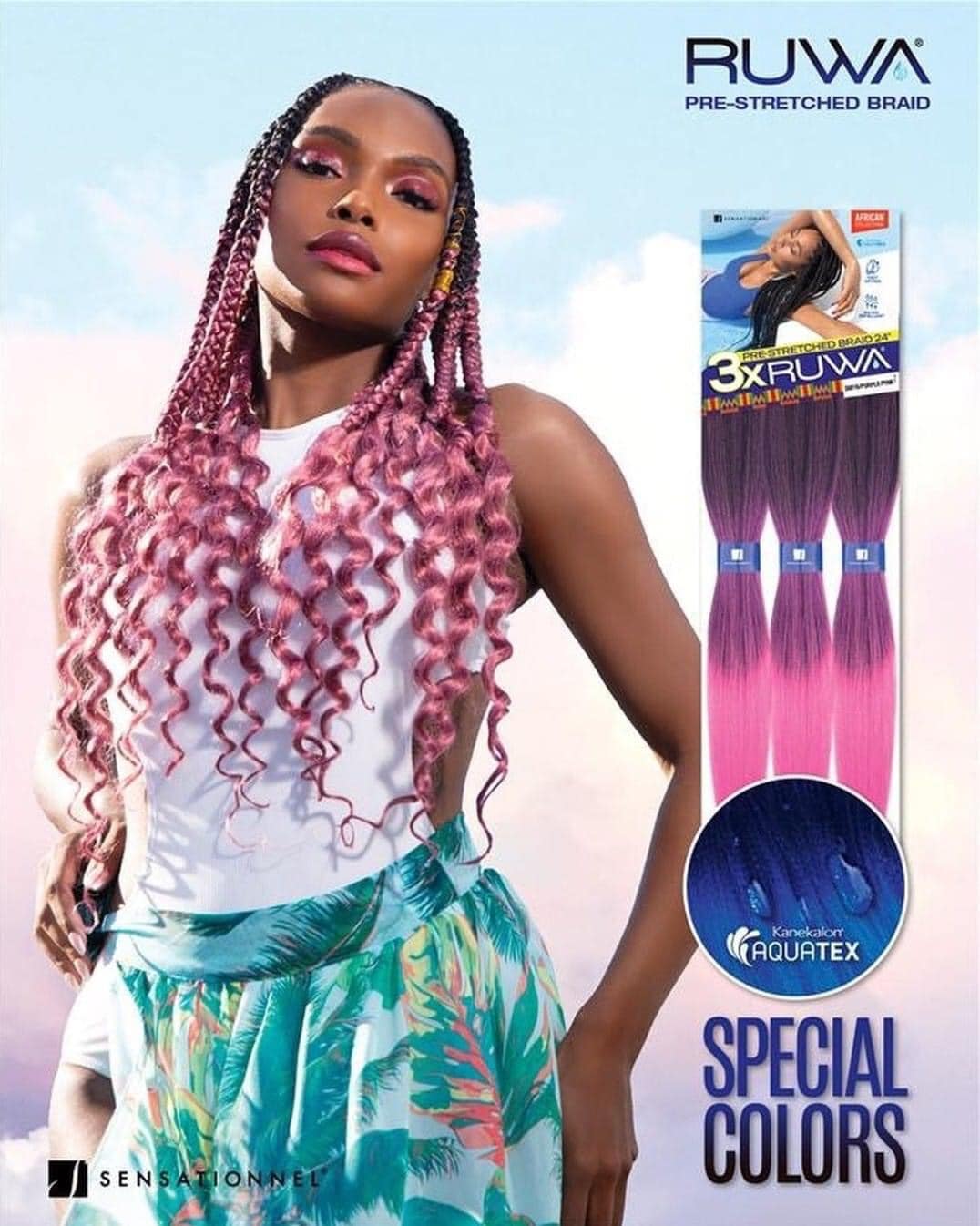 Sensationnel Synthetic Hair Braids X-Pression 3X RUWA PRE-STRETCHED Braid 24"