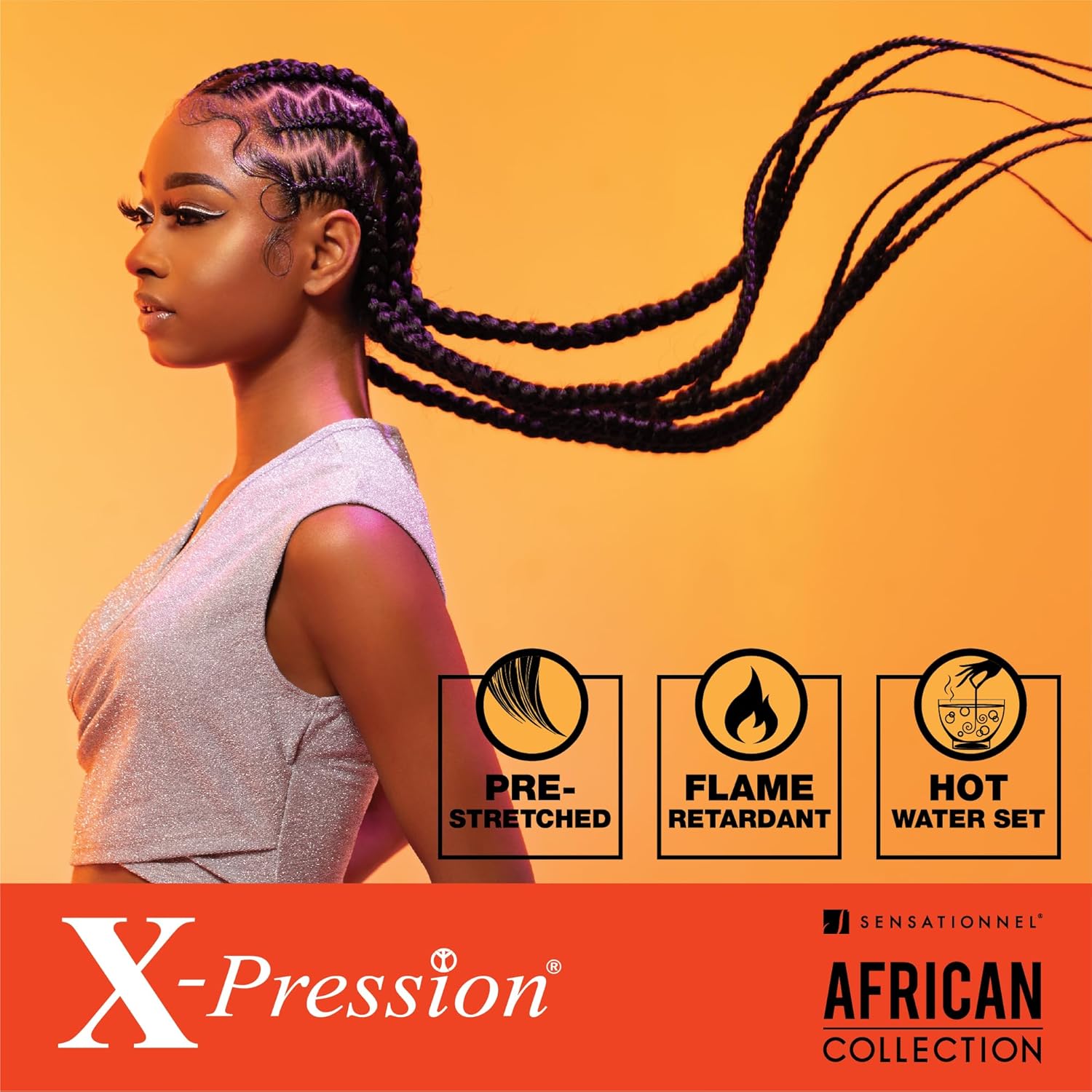 Sensationnel X-pression prestretched braiding hair - 3x braid 58 inch all kanekalon flame retardant synthetic braid for box braids and twists