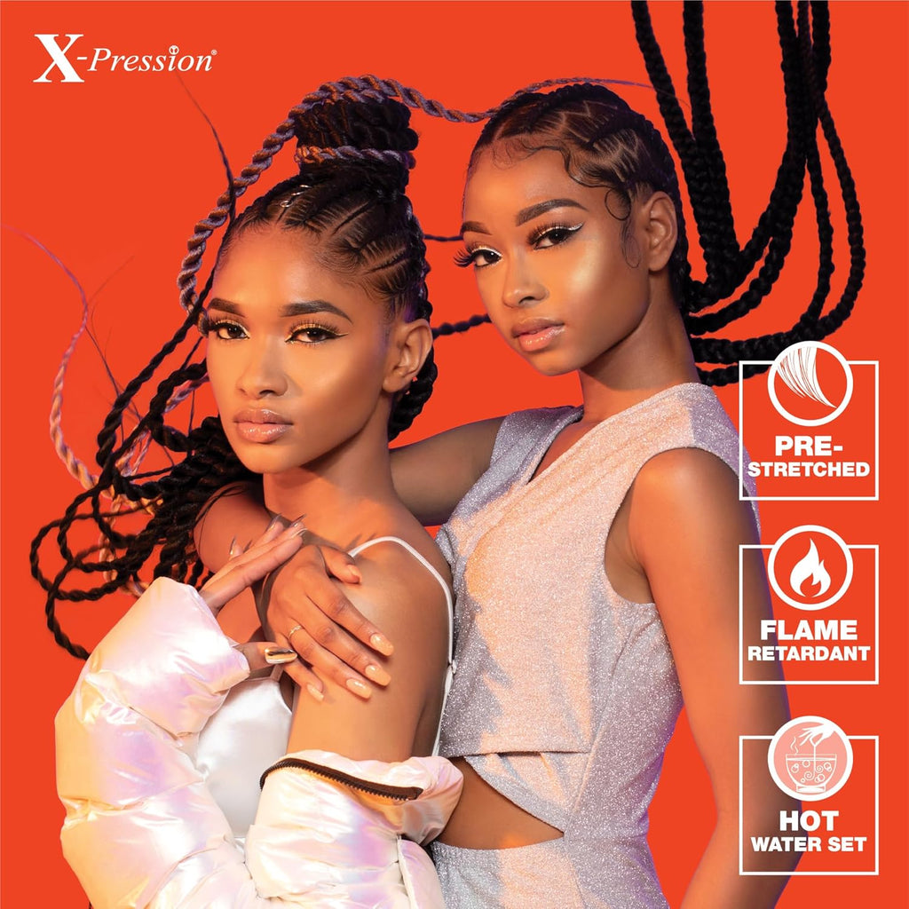 Sensationnel X-pression prestretched braiding hair - 3x braid 58 inch all kanekalon flame retardant synthetic braid for box braids and twists